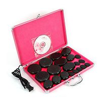 20 Pcs Basalt Hot Stones Set Hot Rocks Massage Stones Kit with Heater Box for Body Massage