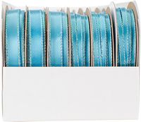 Offray 81448024V Satin Opalesence Boxed Ribbon Assortment 24/Pkg, Turquoise