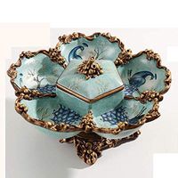 Bowl Fruit Plate, European Household Dried Fruit Plate Compartment with Lid Creative American Dried Fruit Box Candy Melon Snack Plate Living Room Hotel tableware home noodles boiled fish soup bowl