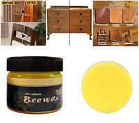 Wood Seasoning Beewax - Wood Polish Traditional Beeswax for Wood & Furniture Natural Beewax Wood Cleaner and Polish Non Toxic for Furniture to Beautify Protect Restore a Finish (1 x Beewax +1x sponge)