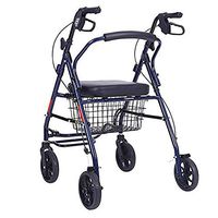 DAGCOT Trolley Four Wheel Walker, Folding Can Sit Walking Frame Portable Shopping Cart