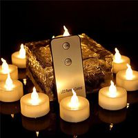 12pcs Tea Lights Eco Friendly with Remote Flameless Led Votives Battery Operated Flickering Warm White Candles for Halloween Decoration Holiday Party