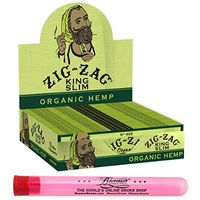 24 Pack Display Zig Zag King Size Organic Hemp Rolling Paper + Beamer Smoke Sticker + XL Beamer Doob Tube