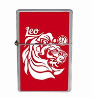 Leo Flip Top Oil Lighter R1 Smoking Cigarette Silver Case Included