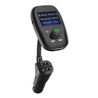 Bluetooth FM Transmitter, Wireless in-Car FM Transmitter, Wireless Radio Stereo Adapter Car Kit with TF Card Slot and 2 USB Ports (SIZE2) - MFW