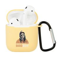 PORTOWN Billie Eilish AirPod Case with Carabiner, Portable & Protective Silicone Skin Cover Case for Apple Airpods(Style 9)