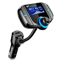 [Upgrade]Acekool Bluetooth FM Transmitter with 1.7''Display, Car FM Audio Adapter Receiver with QC3.0,Wireless Radio Transmitter Adapter(AUX Input/Output, TF Card Slot,Hands Free Calling)