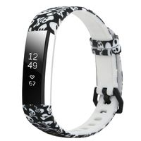 Tkasing for Fitbit Alta/Alta HR Wristband with Metal Clasp for Fitness Activity Tracker, Silicon Wrist Bands Replacement Accessories for Fitbit Alta/Alta HR(no Tracker) (Pattern06, Free Size)