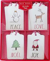 Rae Dunn Set of 20 Christmas Gift Tags - Peace Love Noel Joy (5 Each of 4 Designs)