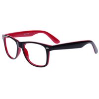 Blue Light Blocking Computer/Gaming Readers Glasses Anti Glare Anti Eyestrain Clear Lens Visual Color Real Round Vintage Hipster Frame,0.00,No Magnification (Outside Black Inside red)