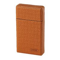 IWIM PU Leather Super Slim Size 100mm 100's Cigarette Case - Magnet Lid Unique Luxury Hard Carrying Holder Box Cover Best Blank Solid Color Design for Men and Women Unisex (Brown)