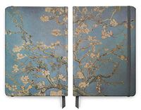 Van Gogh Art - PU (Vegan) Leather A5 Notebook - Lined Pages - Almond Tree in Blossom