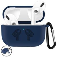 FnKer AirPods Pro Case, 2019 Fully Protective Silicone AirPods Pro Accessory Solid Color Cover, Compatible with Apple AirPods Pro Wireless Charging Box (Front LED Visible) - Dark Blue