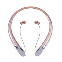 Bluetooth Headphones, Wireless Neckband Headset Retractable Earbuds HD Stereo Noise Cancelling Earphones with Mic (Call Vibrate Alert,15 Hrs Playtime, Rose Gold 1)