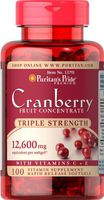 Puritan's Pride Triple Strength Cranberry Fruit Concentrate 12,600 mg-100 Softgels
