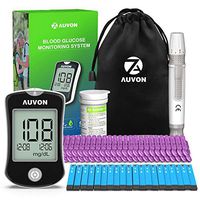 AUVON DS-W Blood Sugar Kit (No Coding Required), High-Tech Diabetes Blood Glucose Meter with 50 Test Strips, 50 30G Lancets, Lancing Device