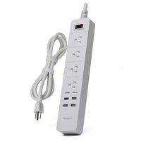 4-Outlet Power Strip Surge Protector with 4 USB Charging Ports and 6ft Power Cord (White)