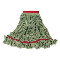 Swinger Loop Wet Mop Heads, Large, Green, Cotton/synthetic Blend, , 6/carton
