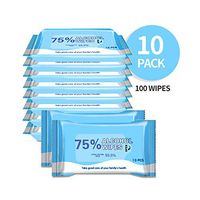 100 Wipes 75% Alcohol Wet Wipes Disinfectant Wipes Portable Hand Alcohol Wipes Towel Disposable Wash Sterilization Disinfection Wipes for Antiseptic Skin Cleaning Care for Office,car,Home,Hotel