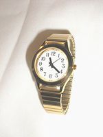 Ladies Deluxe Talking Wrist Watch Gold Tone for Low Vision or Blind