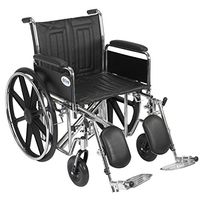 Drive Medical Sentra EC Heavy Duty Wheelchair Detachable Full Arms and Swing Away Footrests 22" Seat