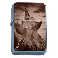 Vintage Witchcraft Witch Flip Top Oil Lighter S6 Smoking Cigarette Smoker Includes Silver Case