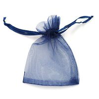 ATCG 50pcs 8x12 Inches Large Drawstring Organza Bags Decoration Festival Wedding Party Favor Gift Candy Toys Makeup Pouches (Navy Blue)