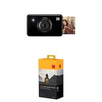 Kodak Mini Shot 2 in 1 Wireless Instant Digital Camera and Social Media Portable Photo Printer (Black) with Cartridge MC All-in-One Paper and Color Ink Cartridge Refill(50 Pack)