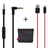 Original OEM Replacement AUX Audio Cable Cord For Beats By Dre Headphones Solo/Studio/Pro/Detox/Wireless/Mixr Black(Discontinued by Manufacturer)+Replacement Charger cable for Beats by Dr Dre and Pill