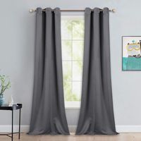 NICETOWN Thermal Insulated Blackout Curtains - Grommet Top Window Treatment Drapes for Hall (2 Panels, W42 x L90 inches, Grey)