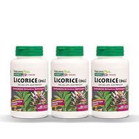 NaturesPlus Herbal Actives Licorice (DGL) Capsules (3 Pack) - 500 mg, 60 Vegan Capsules - Maximum Potency, Anti-Inflammatory, Stomach Reliever - Vegetarian, Gluten-Free - 180 Total Servings