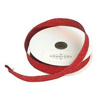 Homeford Metallic Glitter Wired Christmas Ribbon, 5/8-Inch, 10 Yards (Red)