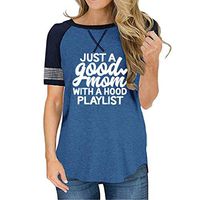 Aniywn Womens Casual Graphic Tee Short Sleeve Summer Striped Letter Print o Neck Tops Shirts S-XXL Blue