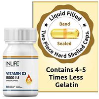 INLIFE Vitamin D3 Cholecalciferol Supplement for Men Women 5000 IU - 60 Liquid Filled Capsules