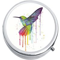 Watercolor Hummingbird Medicine Vitamin Pill Box