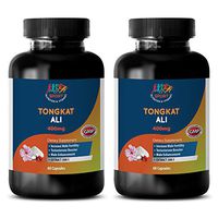 Natural Testosterone boosters - TONGKAT ALI Extract (400Mg) - Tongkat ali Root - 2 Bottles 120 Capsules