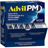 Advil PM, (100 Count), 50 Packets of 2 Coated Caplets