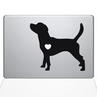 The Decal Guru I Love My Beagle Decal Vinyl Sticker, 13" MacBook Air, Black (1486-MAC-13A-BLA)
