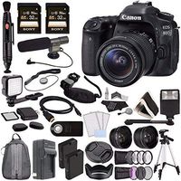 Canon EOS 80D DSLR Camera (Body Only) + Sony 32GB SDHC Card + Rechargable Li-Ion Battery + Home and Car External Charger + HDMI Cable + Remote + Card Reader+ Card Wallet Video Creator Kit
