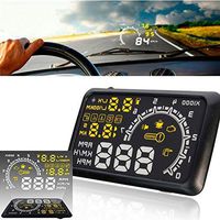 CHAMPLED 5.5 inch Car HUD Head Up Display OBD II Speeding Warning System Fuel Consumption Tw for Toyota Lexus Acura Nissan Mitsubishi Subaru Mazda