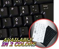 SWEDISH - FINNISH NON-TRANSPARENT KEYBOARD STICKER ON BLACK BACKGROUND