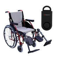 Karman S-Ergo 115 Ultra Lightweight Ergonomic Wheelchair | Seat Size 18" X 17" | Upgraded to Elevating Legrests | Quick Release Wheels in Red & Free 130 dB Black Personal Safety Alarm/Siren!