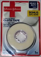 Johnson & Johnson Red Cross Latex Free Cloth Tape, Bonus Size 1 Inch X 12 Yards (Pack of 4)