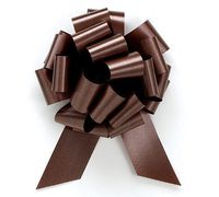 PMU Pull String Bows Brown 8 Inch 20 Loops (2 & 1/2 Inch Ribbon) (10/pkg) Pkg/1