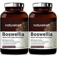 Made with Organic Boswellia Extract Capsules, 600mg Per Serving, 240 Capsules with Black Pepper, Strongly Supports Muscle and Joint Health, Non-GMO and Made in USA (2 Pack)