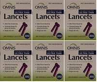 Omnis Ultra Thin Universal Fit Sterile Lancets 30 Gauge 100 Lancets per Box Pack of 6 Total 600 Lancets