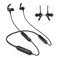 Wireless Headphones, 46H Playtime Bluetooth Headphones IPX6 Waterproof Earphones, HiFi Stereo Magnetic in-Ear Headphones for Running Sport with Microphone, Volume Control & Hand Free Calls (Black)