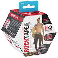 RockTape H2O Edge Highly Water-Resistant Kinesiology Tape with Travel Case, 20 Pre-Cut Strips, Blue