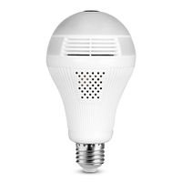 WiFi Light Bulb Camera, 360 VR Panoramic Wireless Security Bulb Camera, Remote Baby Pet Two-Way Audio Night Vision fisheye and Motion Detection, Works on iOS/Android Phone