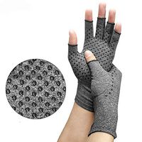 Yooh Arthritis Gloves - Men, Women Rheumatoid Compression Hand Glove for Osteoarthritis- Arthritic Joint Pain Relief - Carpal Tunnel Wrist Support - Open Finger, Fingerless Thumb for Computer (Small)